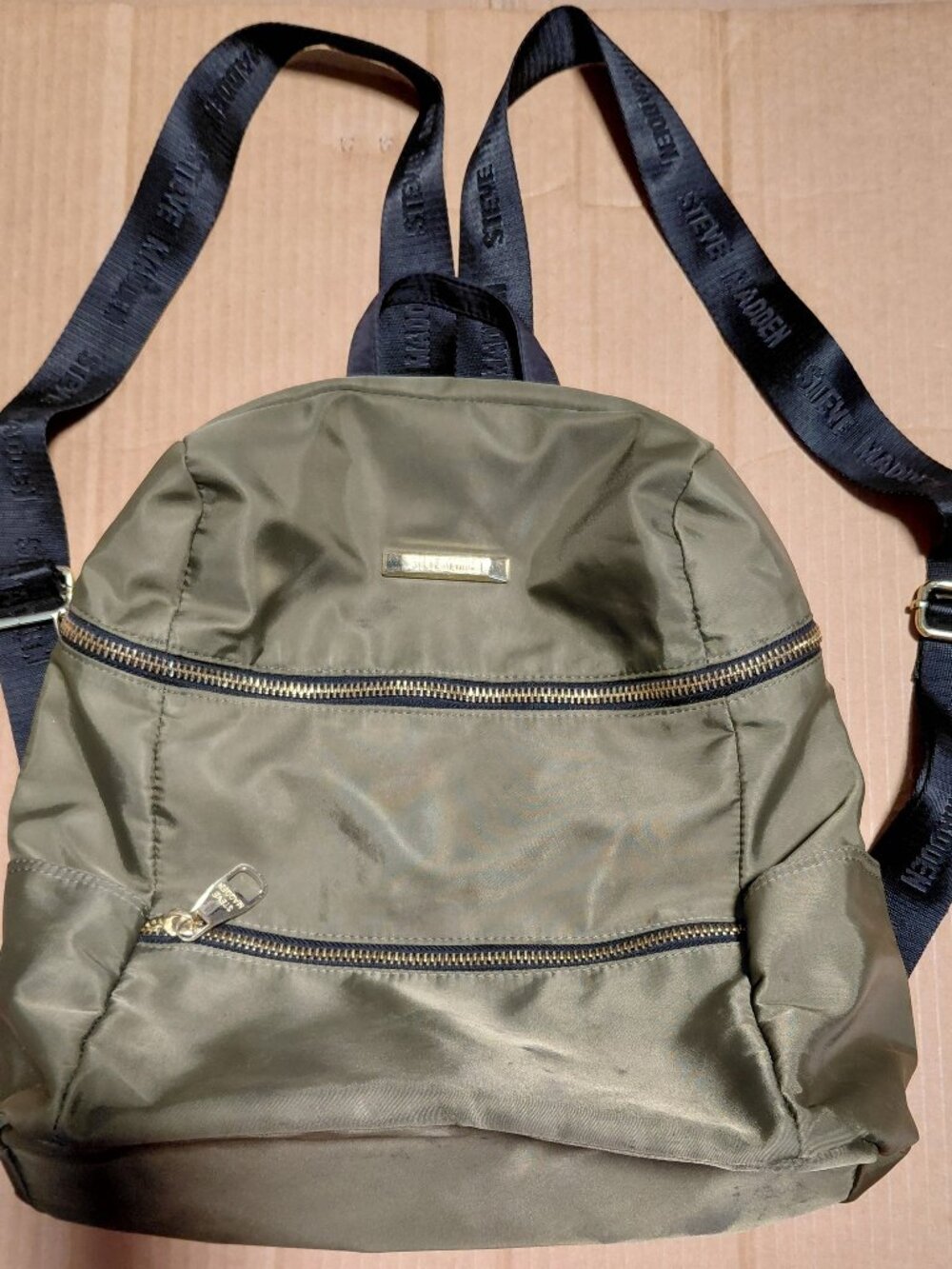 Steve Madden Backpack/Purse Green Olive Gold Hardware